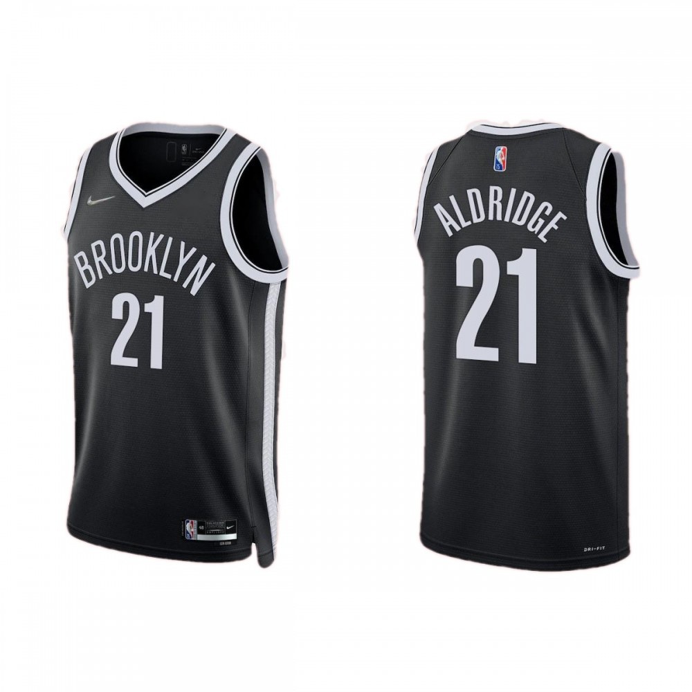 Men's Brooklyn Nets LaMarcus Aldridge #21 Black 2021 Swingman NBA Jersey - Icon Edition-Pro Kit Vault | Brand New 26/27 Sports Jerseys